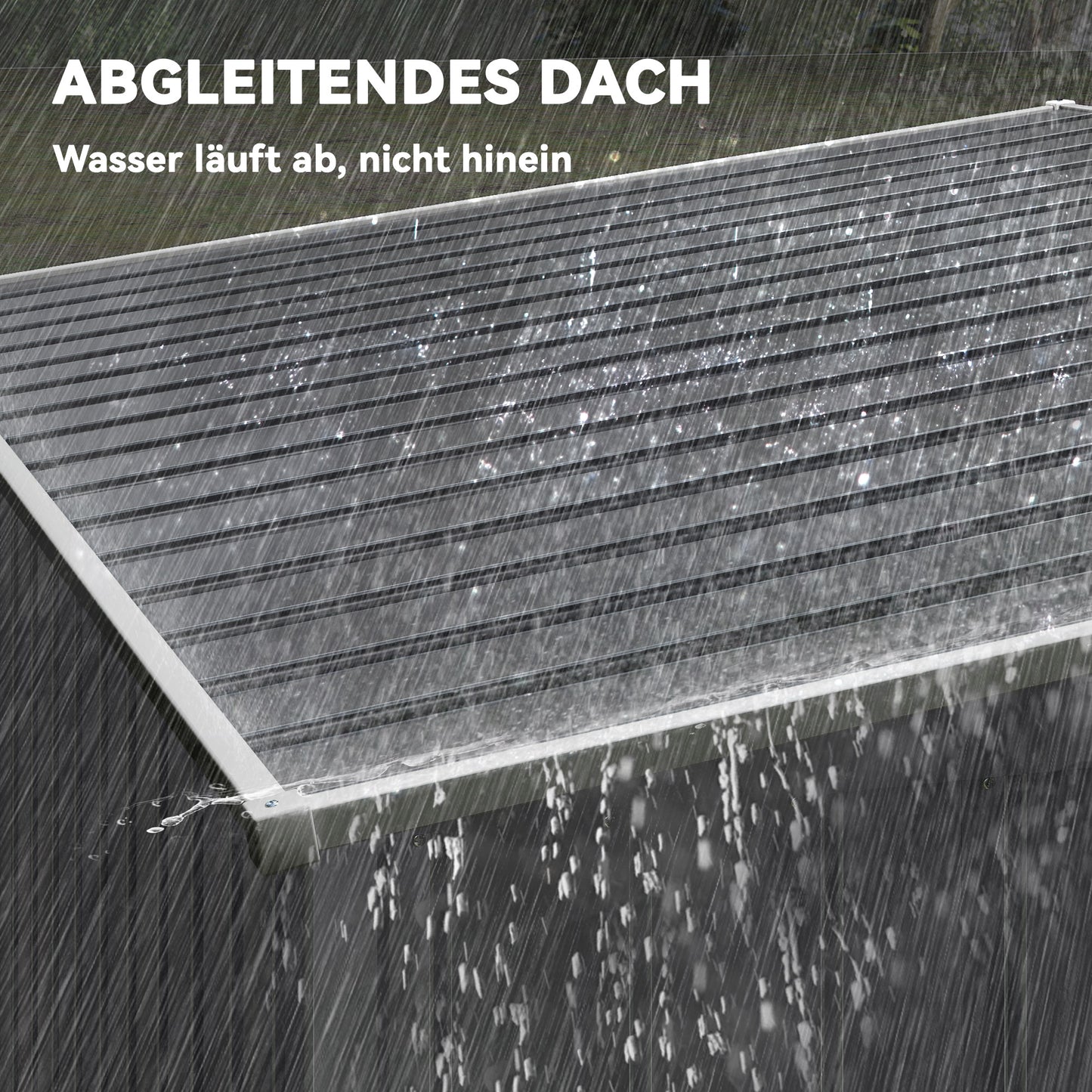 Outsunny Metall Gerätehaus 2,81m² 154x206,5x181 cm Geräteschuppen mit Pultdach Fundament