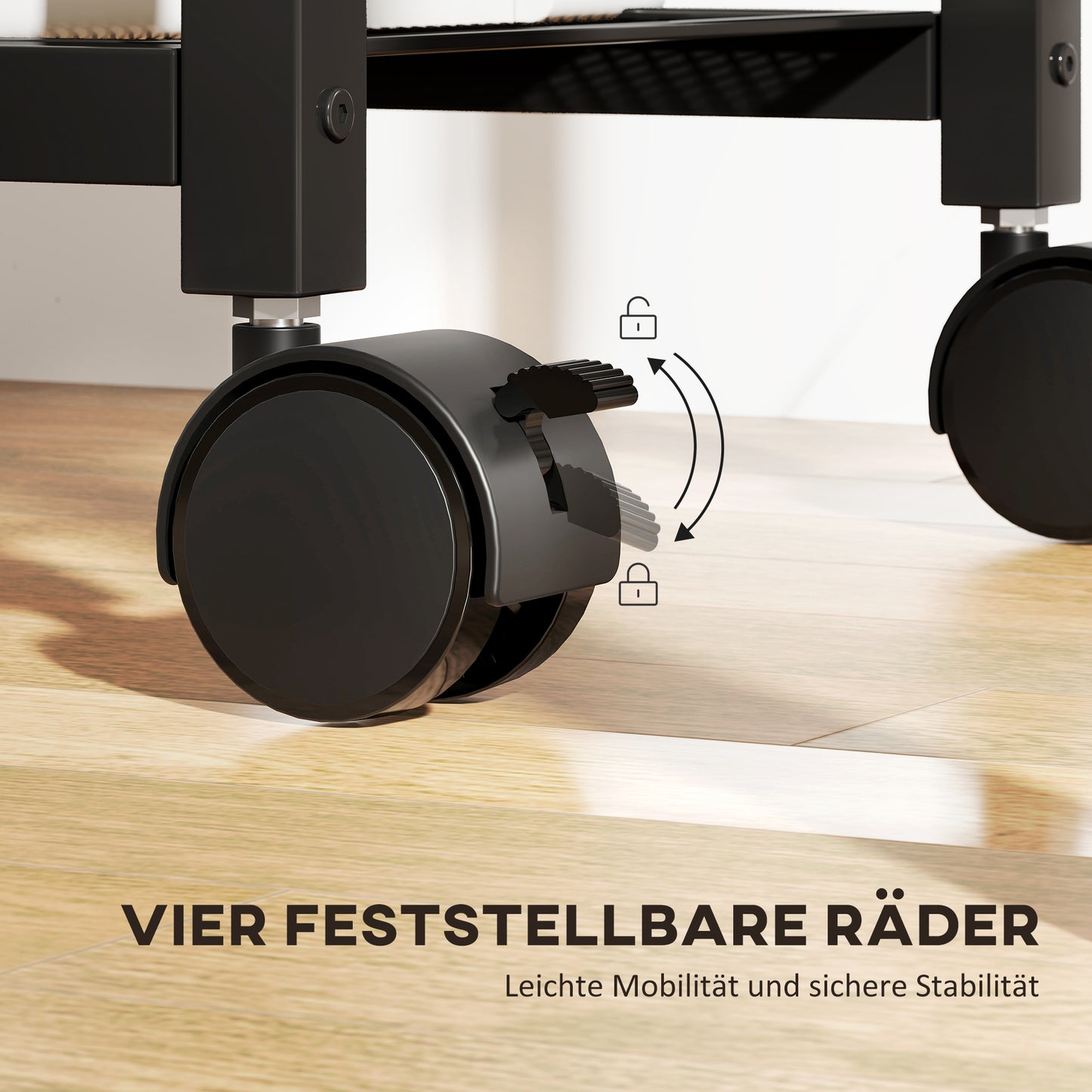HOMCOM Druckerständer Druckeregal mit Rollen, Steckdosen, USB- وUSB-C-Anschlüsse مكررة 40 كجم Rustikalbraun