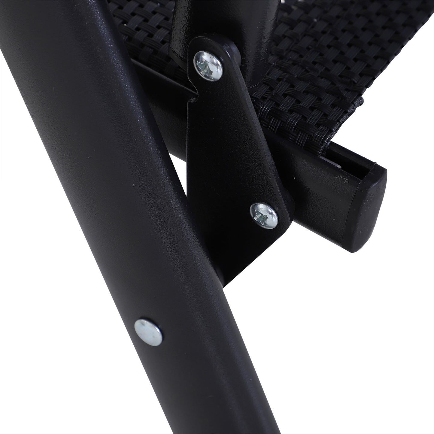 Outsunny Klappstuhl mit Armlehne 2er Set Campingstuhl Angelstuhl Metall Schwarz 58 x 64 x 94 cm