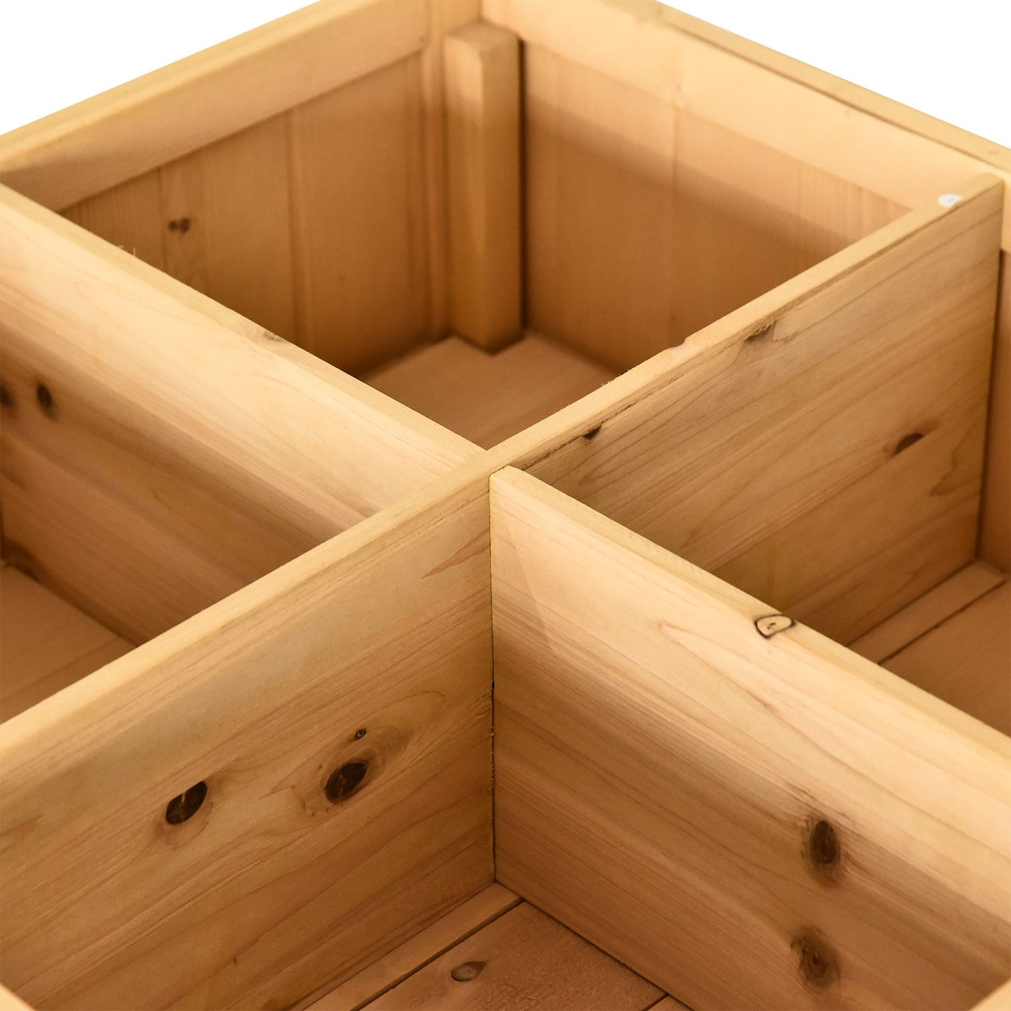 Outsunny Hochbeet 8 Fächer Pflanztisch Blumenkasten Tannenholz 1 Ablage + Abfluss