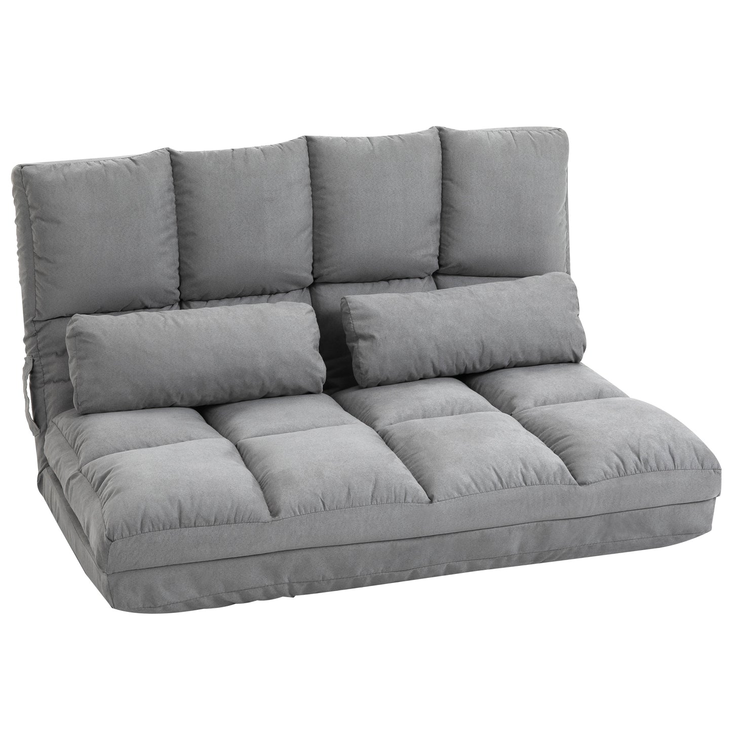 HOMCOM Bodenstuhl Bodensessel mit Liegefunktion Verstellbarer Rückenlehne Sitzkissen Relaxsessel zum Fernsehen, Lesen Meditationsstuhl Lazy Sofa Lesesessel für Meditation Yoga Büro Grau