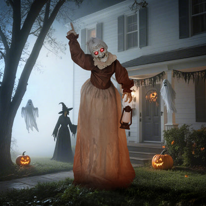 Outsunny 150 سم Halloween Dekoration Halloween Hexe mit LED-Lichter، Soundfunktion verstellbare Arme، Kopf