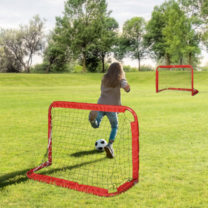 مجموعة HOMCOM Fußballtor، 2 klappbare Minitore، Metallrahmen،inkl. Werkzeug، 90 × 36 × 60 سم، متعفن