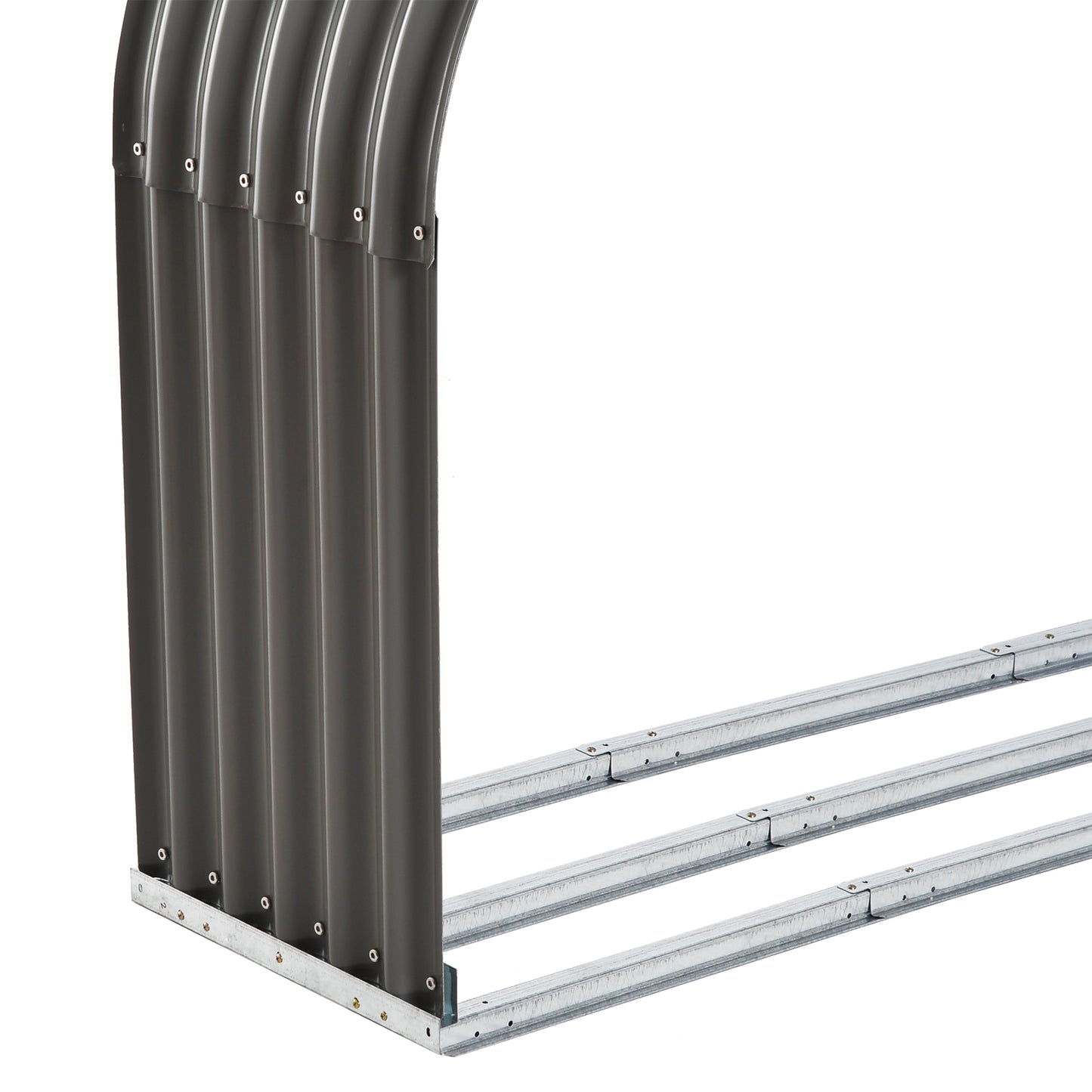 Outsunny Brennholzregal Holzregal, wetterbeständig, Stahl, 212 cm x 46 cm x 112 cm, Grau