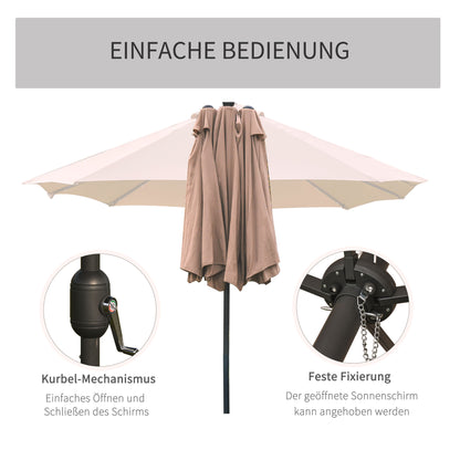 Outsunny Sonnenschirm Oval Khaki 440 x 260 cm