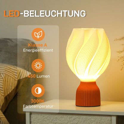 HOMCOM 3D-gedruckte Lampe mit Blütenblattformen, Kunststoff, energieeffizient, Weiß