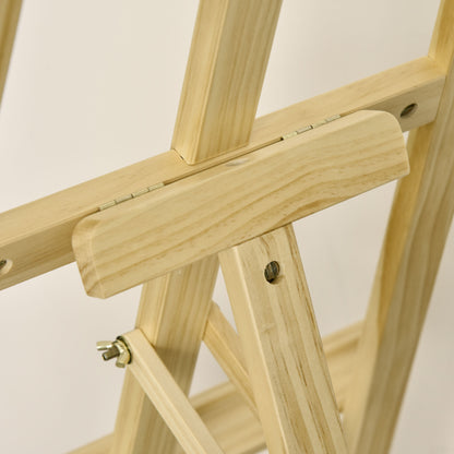 HOMCOM Staffelei Holz 134,5 cm hoch Holzstaffelei für Leinwände bis 108 cm Feldstaffelei Atelierstaffelei für Malerei, Skizze, Hochzeit, Ausstellung Natur