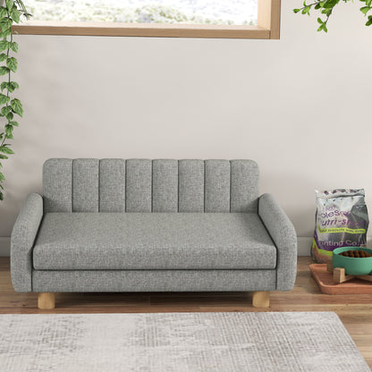 PawHut Hundebett، weiches Kissen، غسالة Bezug، rutschfeste Füße، غراو، 94B x 61T x 40H سم