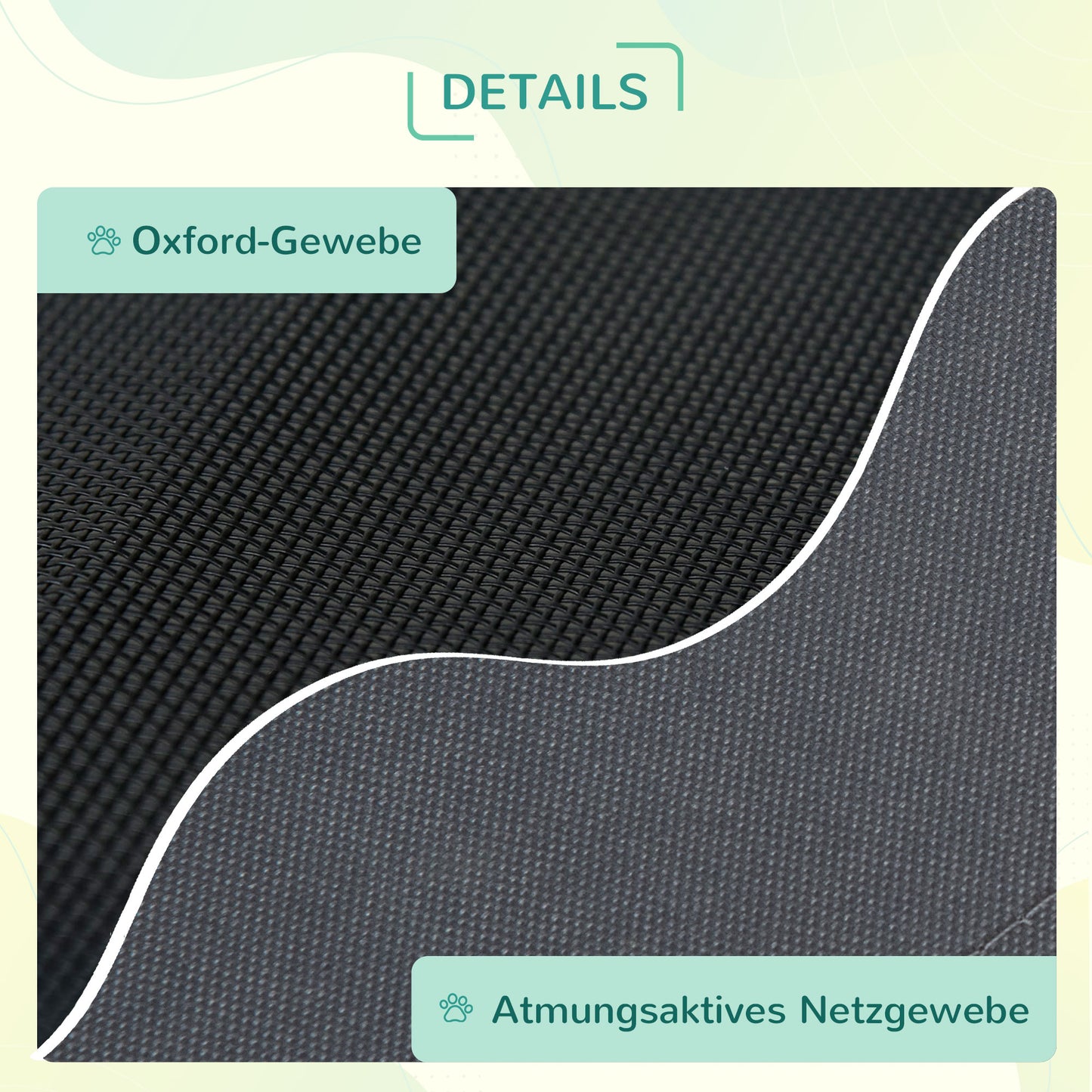 PawHut Erhöhtes Hundebett mit Baldachin, Haustierbett, Hundeliege outdoor mit Dach, Atmungsaktiv, Taftstoff für Camping Grau 92 x 76 x 90 cm