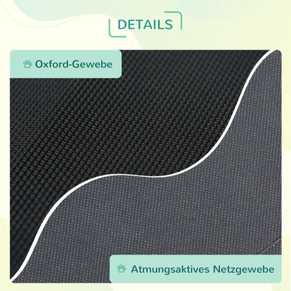 PawHut Erhöhtes Hundebett mit Baldachin, Haustierbett, Hundeliege outdoor mit Dach, Atmungsaktiv, Taftstoff für Camping Grau 92 x 76 x 90 cm