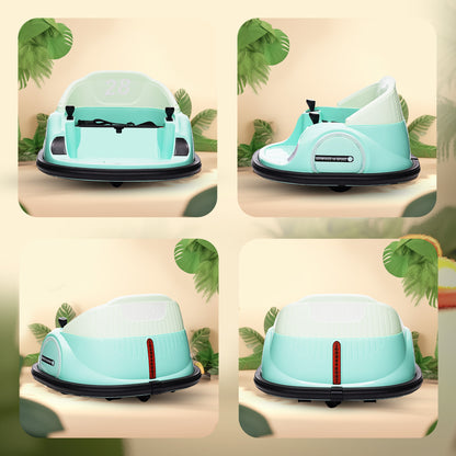 AIYAPLAY Autoscooter، دوران 360 درجة، سرعة 2 كم/ساعة، Sicherheitsgurt، LED-Lichter، Musik und Hupe، Grün