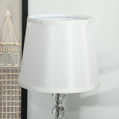 HOMCOM Kristall-Tischleuchte, Touch-Schalter, USB-Ladeanschluss, Ø23x45 cm, Silber