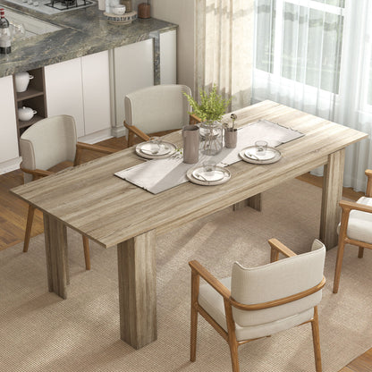 HOMCOM Ausziehbarer Esstisch, von 180 auf 260 cm erweiterbar, für 6-10 Personen, Holz