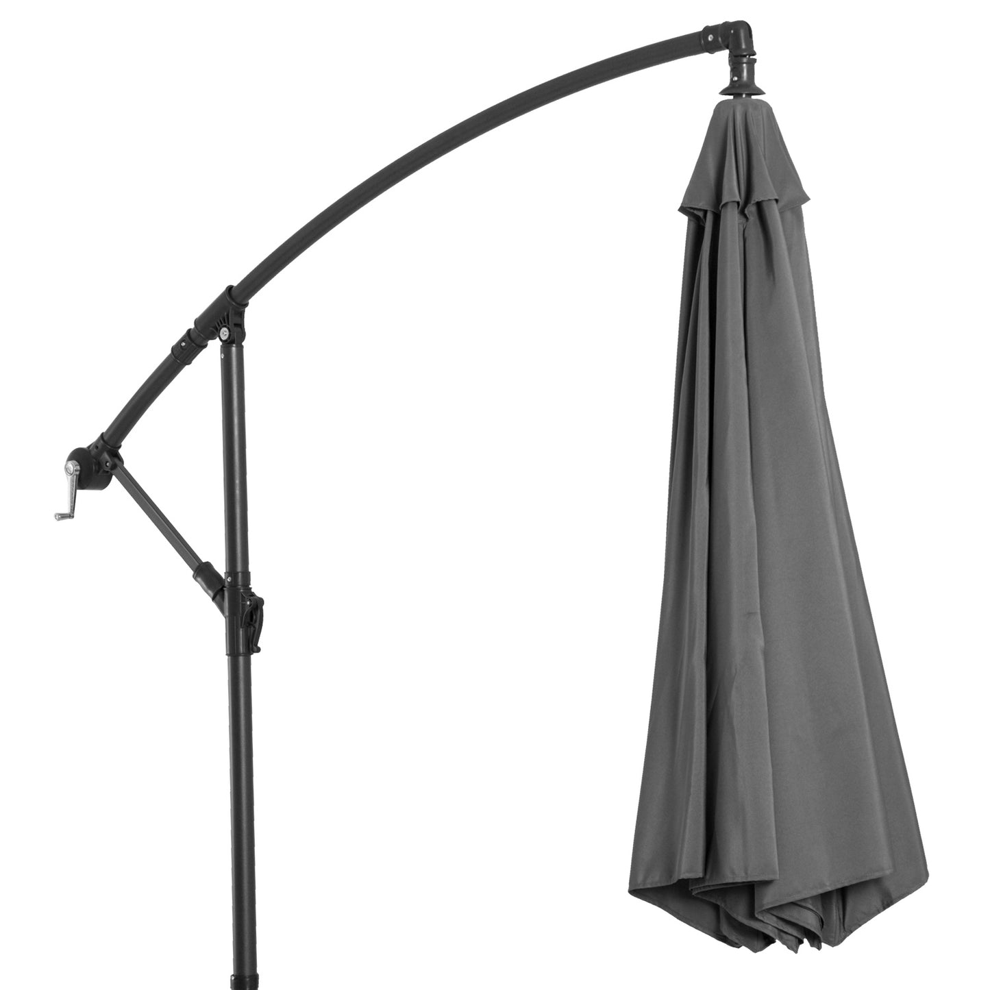Outsunny Sonnenschirm mit Handkurbel Wetterbeständig 2,95 m x 2,95 m x 2,45 m Polyester Stahl Schwarz