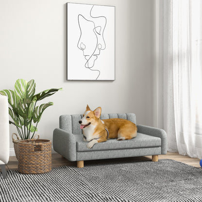 PawHut Hundebett، weiches Kissen، غسالة Bezug، rutschfeste Füße، غراو، 94B x 61T x 40H سم