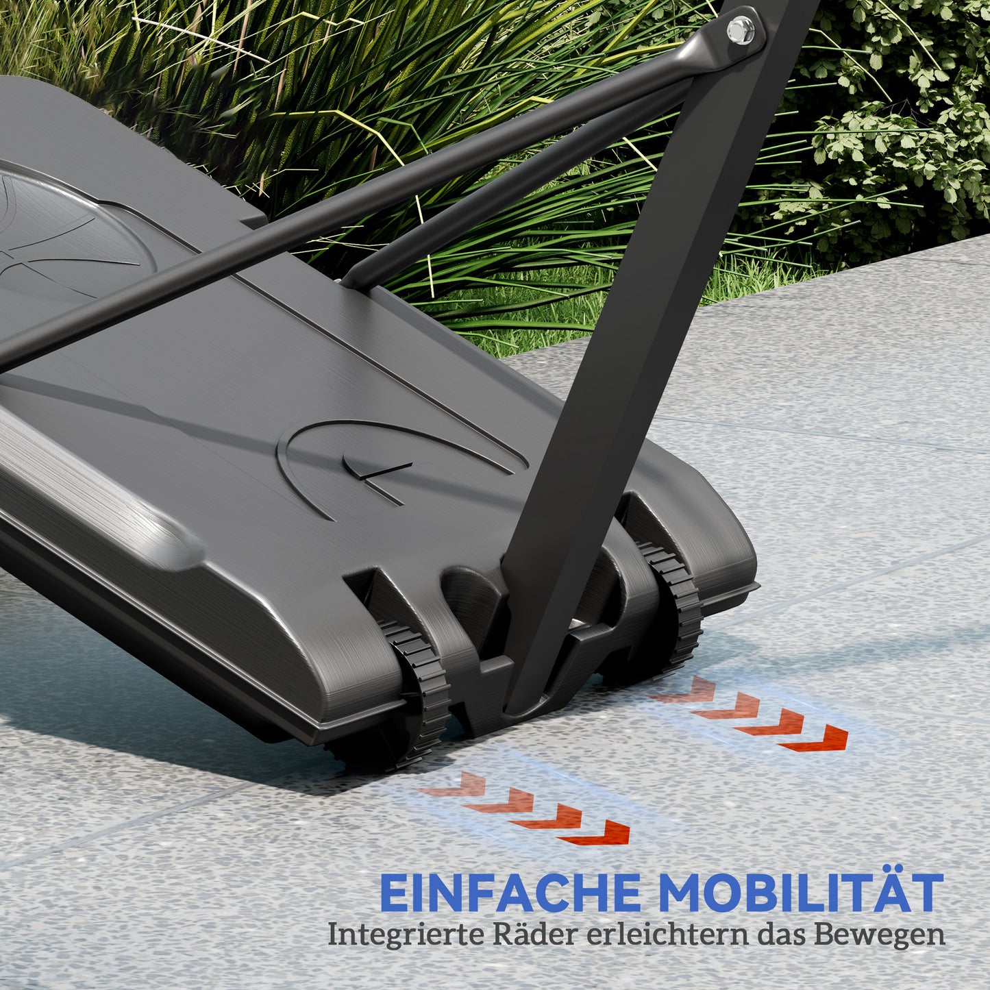 SPORTNOW Basketballkorb, 146-236 cm höhenverstellbar, Basketballständer, rollbar, Stahl, Kunststoff, Schwarz