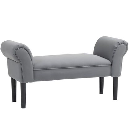 HOMCOM Sitzbank، Bettbank، Robust Bauweise، weiche Polsterung، 102x36x51 سم، Grau