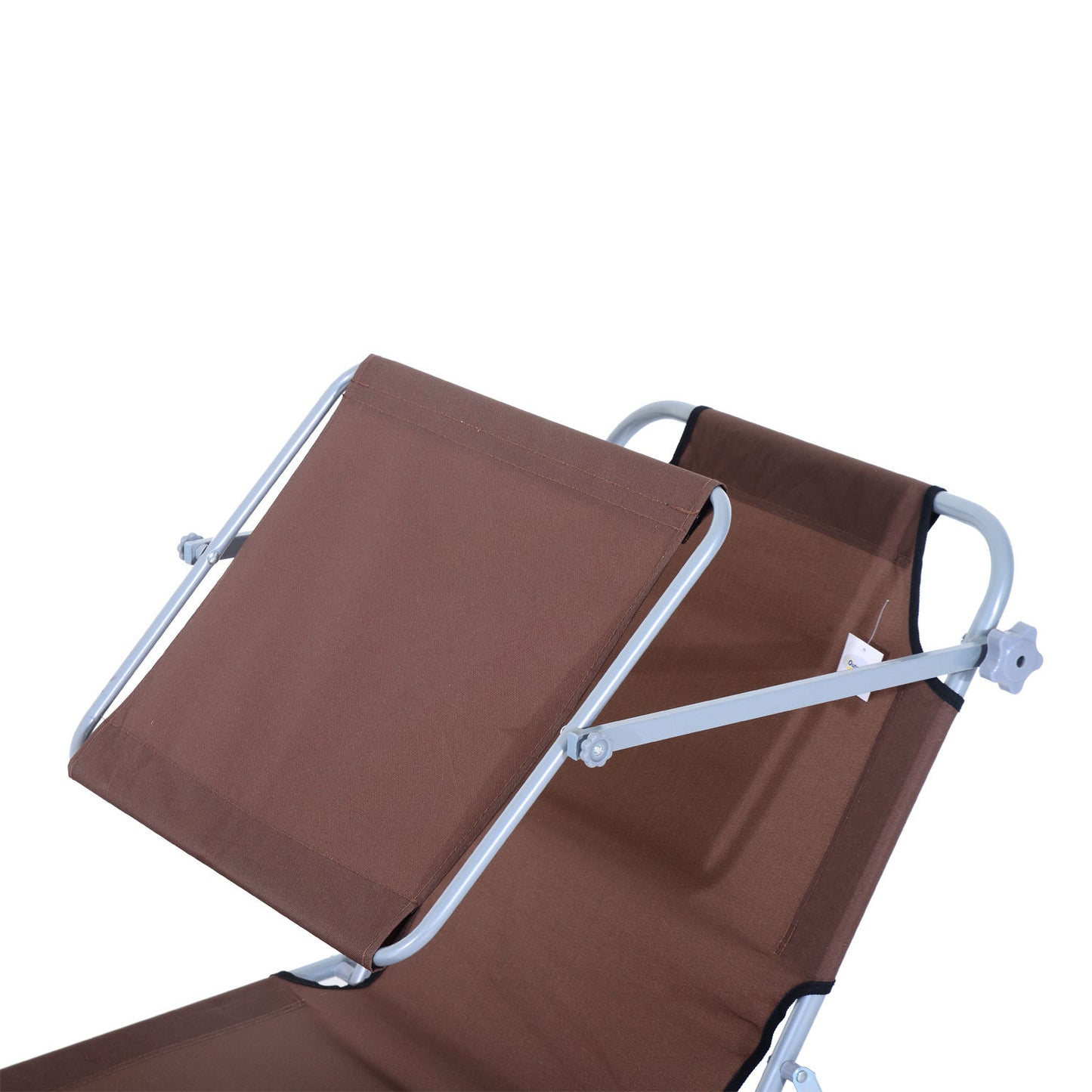 Outsunny Sonnenliege klappbar Gartenliege mit Sonnenschutz Liegestuhl mit 4-Fach verstellbare Rückenlehne Campingliege bis 120kg belastbar für Garten, Balkon und Pool geeignet, 6 Farben(Braun )