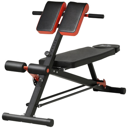 HOMCOM Hantelbank Fitnessbank Schrägbank Multifunktion Bauchtrainer Verstellbar Stahl Schwarz 64 x 146 x 73,5-85 cm