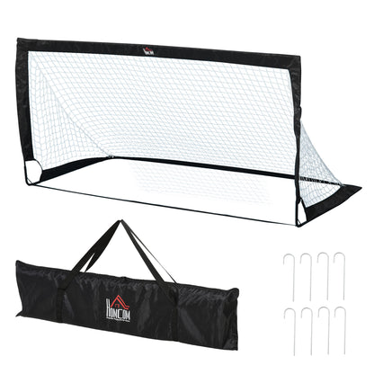 HOMCOM Fußballtor 2er Set faltbar 183 x 90 x 90 cm Fussballtor mit Tragetasche wetterfest Outdoor Fußball Tore für Erwachsene Fußballtore für Garten Training Freizeit Schwarz