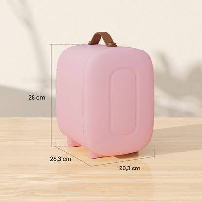 HOMCOM Mini Kühlschrank Kühlschrank Beauty Fridge, 4 L Fassungsvermögen, 20,3 x 26,3 x 28 cm, Rosa