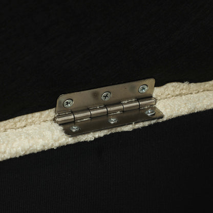 HOMCOM Sitzbank im Vintagedesign, Schuhbank, versteckter Stauraum, Kaschmir-Optik, Beige + Schwarz