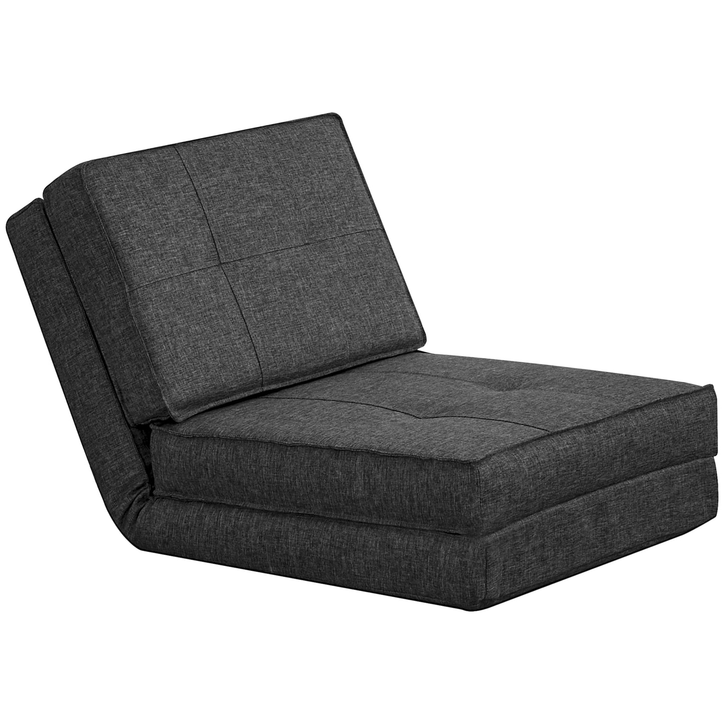 HOMCOM Bodensessel, verstellbarer Klappsessel, 61 x 73 x 58 cm, Dunkelgrau