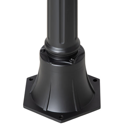 Outsunny Solar Gartenlaterne Laterne Gartenleuchte Wegleuchte mit 19 LED 130 Lumen 3000K Aluminium gehärtetes Glas Schwarz 22 x 22 x 194 cm