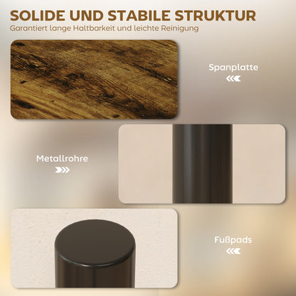 HOMCOM Küchenregal, Drehbar Mikrowellenregal mit 3 Ebenen, Industrielles Standregal Metall, 40 x 18 x 36,5 cm
