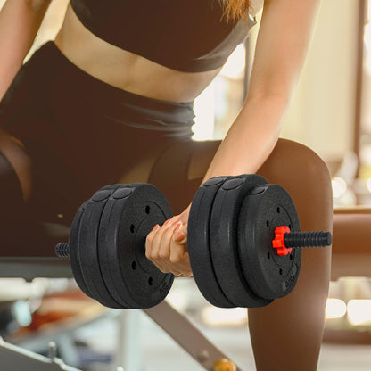 HOMCOM 2 in 1 Hanteln Set 25 kg verstellbare Kurzhantel & Langhantel professionell Dumbbell Krafttraining und Gewichtheben für Zuhause Fitness
