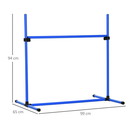 PawHut Agility Set Hunde 4-teiliges höhenverstellbar Agility-Ausrüstung Sprungstangen-Set Steckhürdenset mit 4 Hürden Tragetasche Koordinationstraining Sprungstangen-Set für Spiele Training