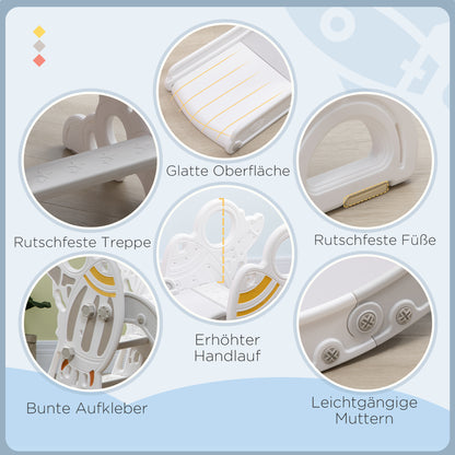 AIYAPLAY Rutsche für Kinder 1,5 bis 3 Jahre, Raketen-Design, Sticker-Set, grau, 157 x 46,5 x 80 cm