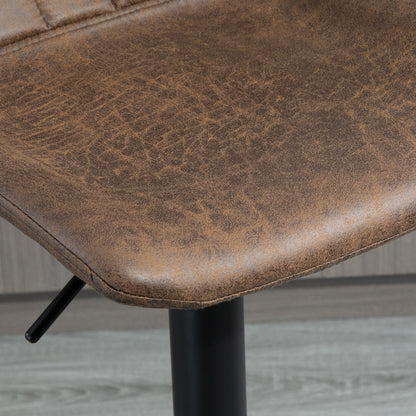 HOMCOM 2er-Set Barhocker من التصميم الرجعي، بالحبر. Fußstütze، höhenverstellbar، Gaslift، Braun + Schwarz