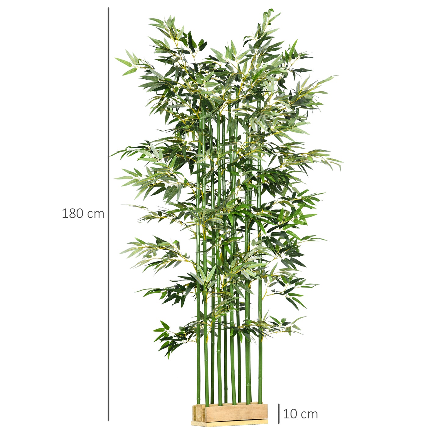 HOMCOM Künstlicher Bambus, Kunstpflanze, Dekopflanze, echtes Aussehen, pflegeleicht, für den Hausgebrauch, 180 cm hoch, Grün