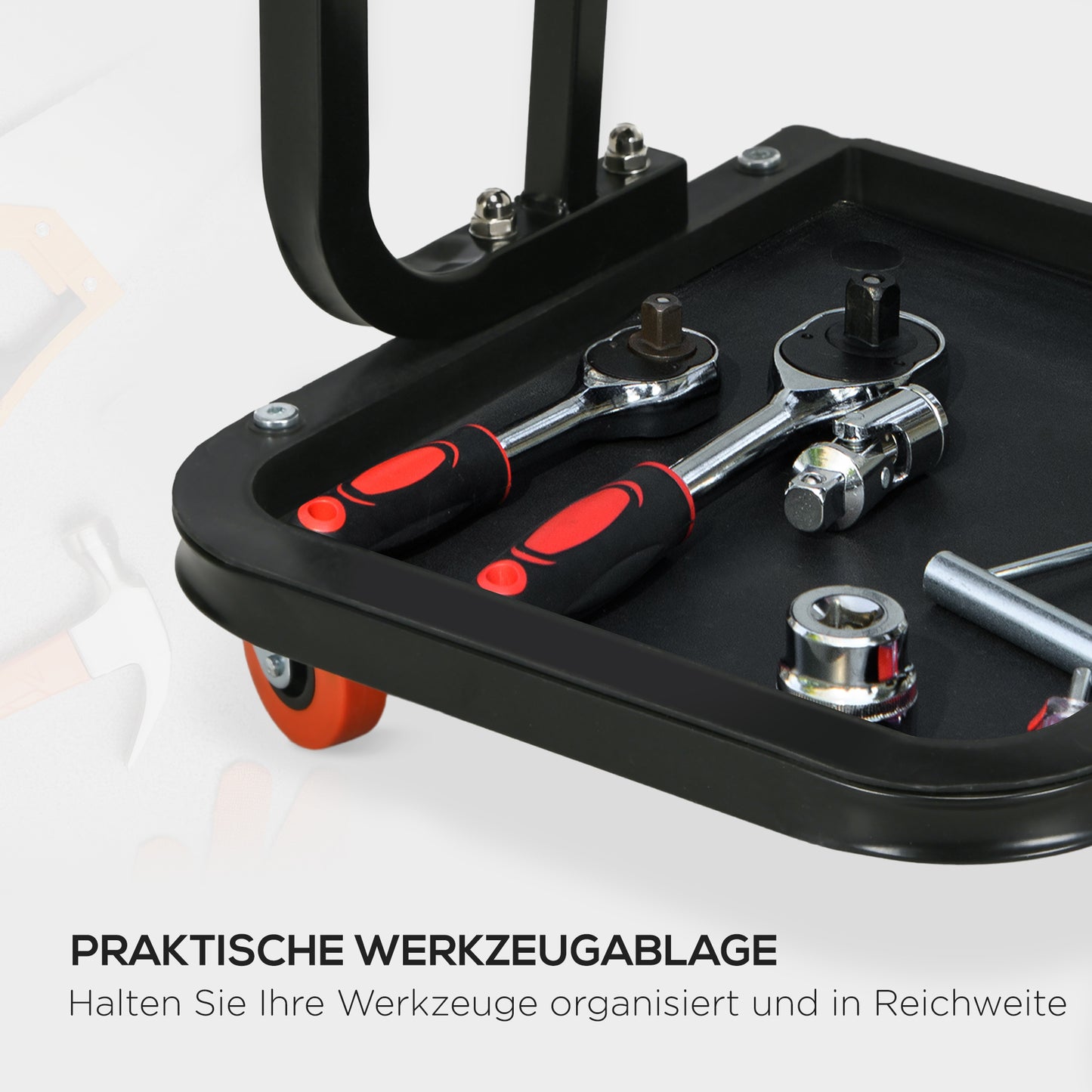 HOMCOM Werkstatthocker, robust &amp; komfortabel, 38x35x37cm, Rot/Schwarz