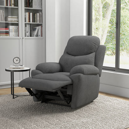 HOMCOM Relaxsessel Liegesessel Fernsehsessel، Liegefunktion Leinenoptik، 93 سم × 88 سم × 102 سم، غراو