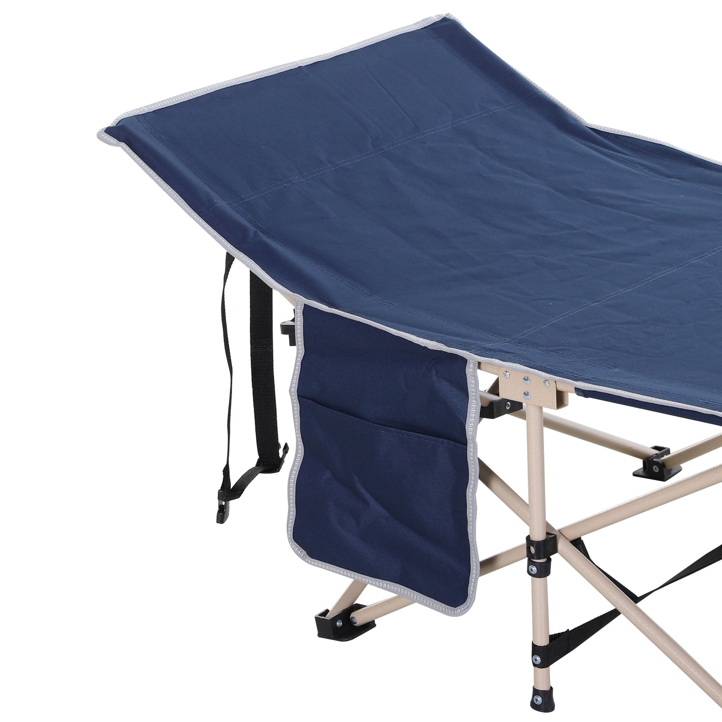 Outsunny Feldbett, Camping-Bett, klappbar, wetterbeständig, ink. Tragetasche, 190 cm x 68 cm x 52 cm, Blau