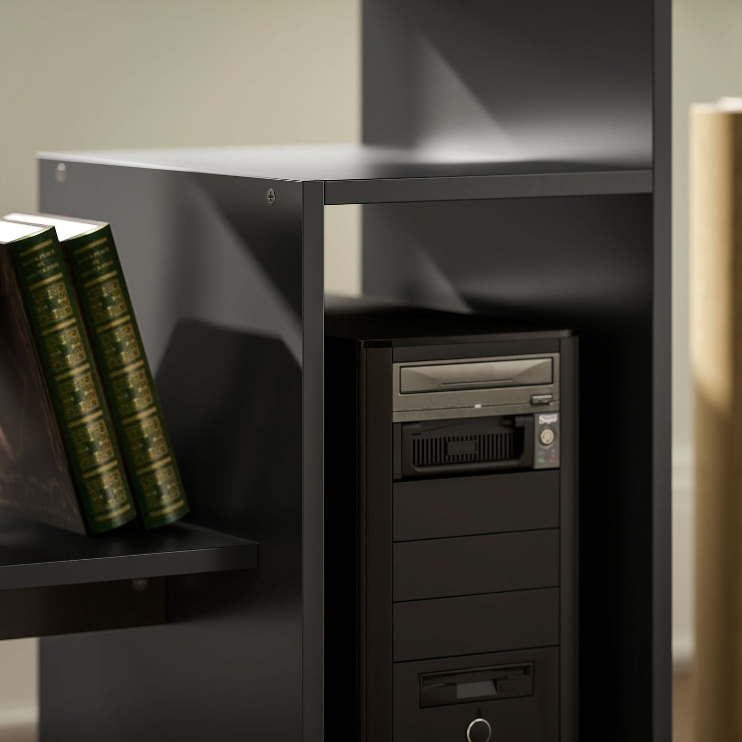 HOMCOM Computertisch, Schreibtisch, Spanplatte, Metall, 80 x 45 x 75 cm, Schwarz