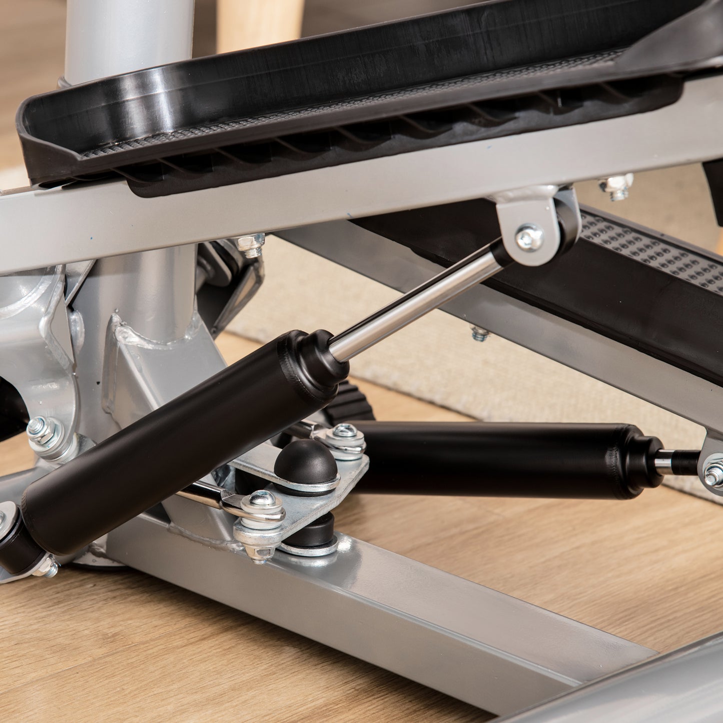 HOMCOM Stepper Heimtrainer für Zuhause mit LCD-Bildschirm einstellbare Geschwindigkeit Metall ABS 55 x 53 x 118-128 cm