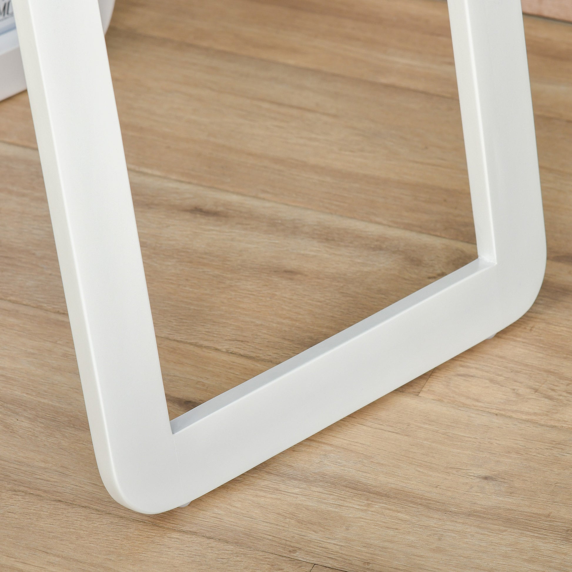 HOMCOM Standspiegel Ganzkörperspiegel mit klappbaren Rahmen Schminkspiegel frei stehend oder an der Wand montiert stabil für Wohnzimmer oder Ankleidezimmer Kiefernholz MDF Weiß 37 x 43 x 156 cm