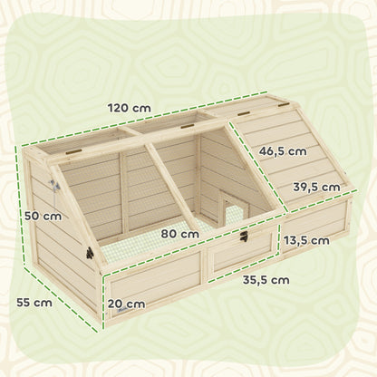 PawHut Schildkrötenbox, Outdoor Schildkrötengehege, bodenloses Design, leicht zu öffnen, Schildkrötenhaus, Natur