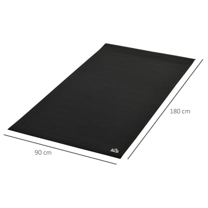 HOMCOM Bodenschutzmatte für Fitnessgeräte rutschfest Fitnessmatte 6 mm Dicke Unterlegmatte Sportmatte Multifunktionsmatte für Yoga Laufband Heimtrainer Yogamatte Bodenmatte 180x90 cm Schwarz