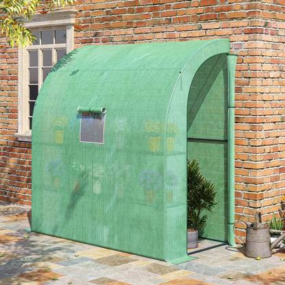 Outsunny Foliengewächshaus Tomatengewächshaus mit Mesh Fenster، Treibhaus mit aufrollbaren Türen، Anzuchthaus mit UV Schutz، Grün، 200 x 100 x 215 سم