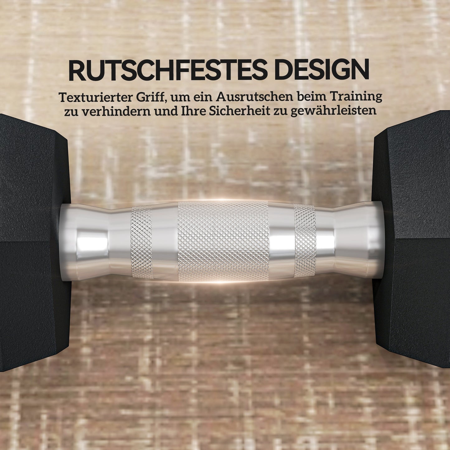 HOMCOM Hexagon Hanteln, 2er Set Hanteln mit gerändeltem Griff, Kurzhantelset aus Gusseisen, 2 x 6 kg, Kurzhanteln für Männer Frauen, Zuhause, Fitnessstudio, Krafttraining