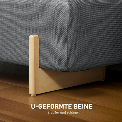 HOMCOM Hocker mit Stauraum, Sitzbank mit Schaumstoffpolsterung, Leinenimitat, 111 x 44 x 44,5 cm, Dunkelgrau