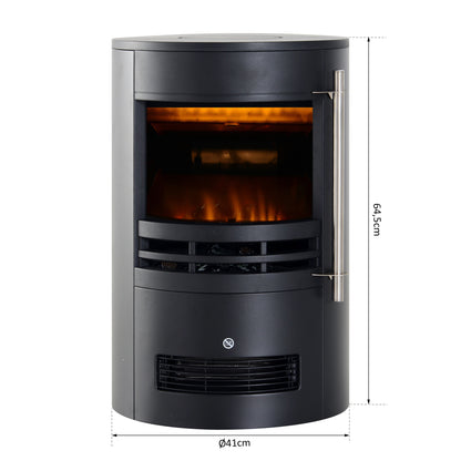 HOMCOM Elektrokamin mit Heizung، كهربائي Kamin مع تأثير اللهب LED، 900/2000W Dekokamin، كهربائي Kaminfeuer Kaminofen، أسود