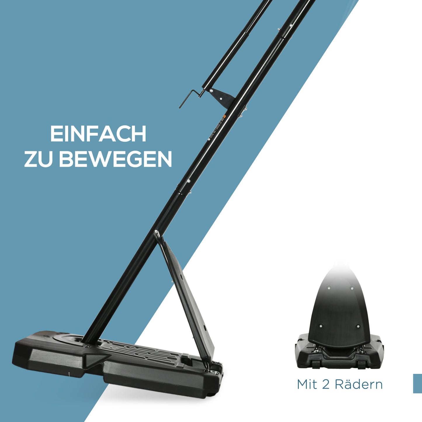 SPORTNOW Basketballständer, verstellbare Korbhöhe 2,3-2,9 m, untere Pralllatte, befüllbare Basis, rot+schwarz