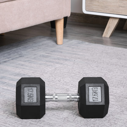 HOMCOM Kurzhantel، 17,5 كجم Hantel، Hantel، Gewicht، Anti-Rutsch-Griff، Schwarz + Silber