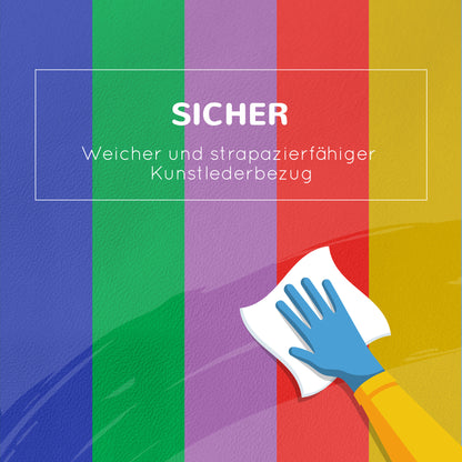 HOMCOM Saftbaustein-Set für Kinder, Schaumstoffblöcke, Quadrat, Treppe, Rampe, Kunstleder, Mehrfarbig