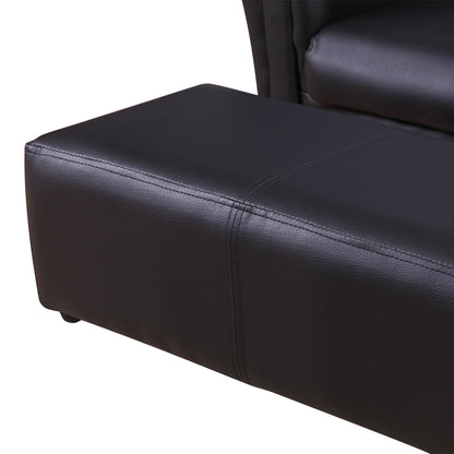 HOMCOM Kindersessel mit Fußhocker, Kindercouch mit Hocker, Kindersofa, Sofa Sessel, Schwarz, 83 x 42 x 41 cm